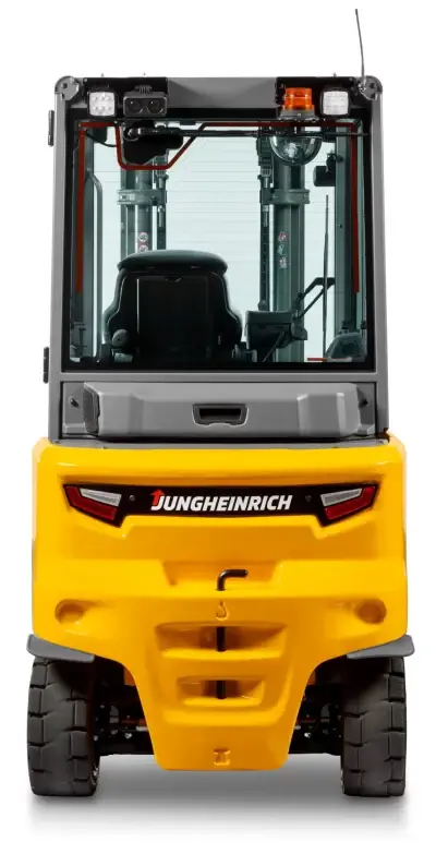 מלגזת EFG4-35 מבט אחורי על רקע לבן, מתן נוחות תפעול ובקרת משקל נגדי